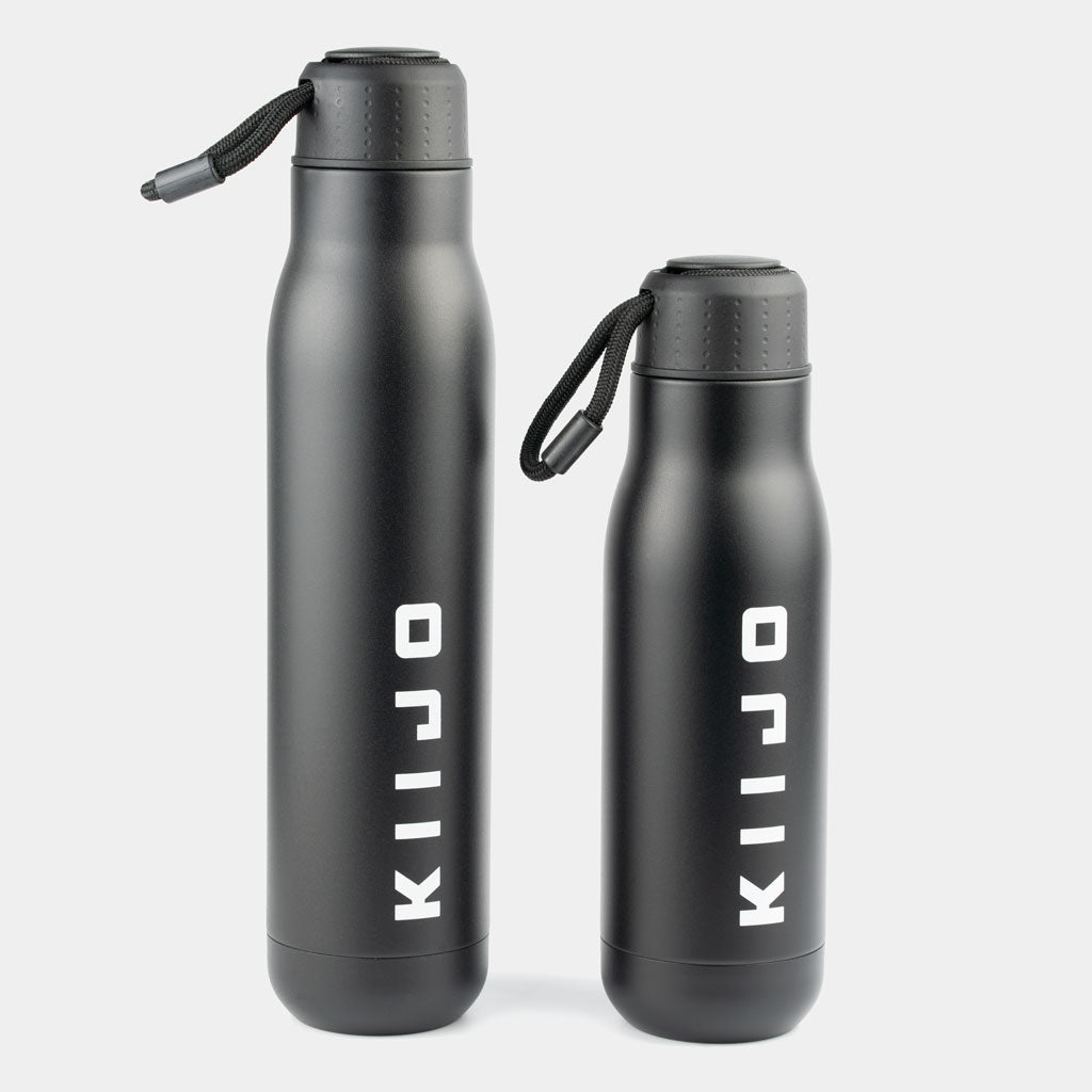 750ml and 500ml Steel, Black Bottles